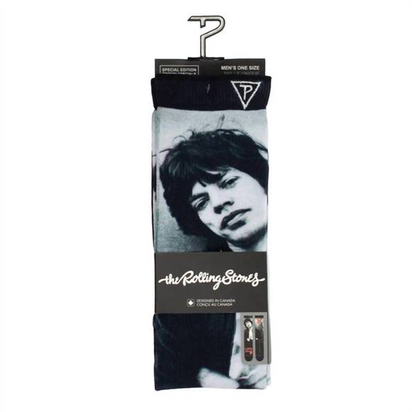 NEW PERRI‚ÄôS SOCKS men's the rolling stones mick 1975 socks in black - Picture 4 of 4